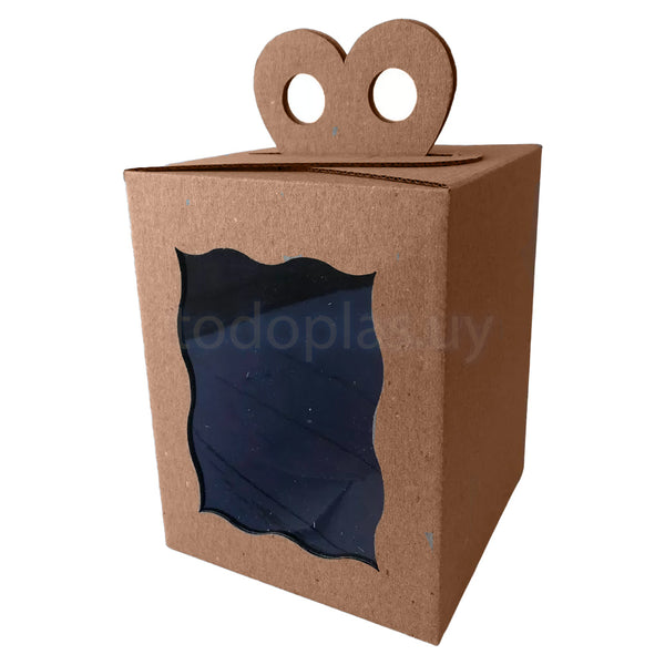 Caja REGALO microcorrugada marrón - 14.5x14.5x19 cm