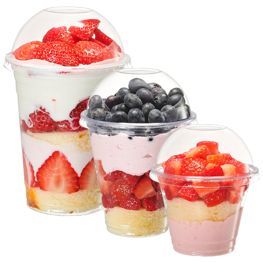 Vaso PET PREMIUM con tapa domo 266/360/500ml todoplasuy