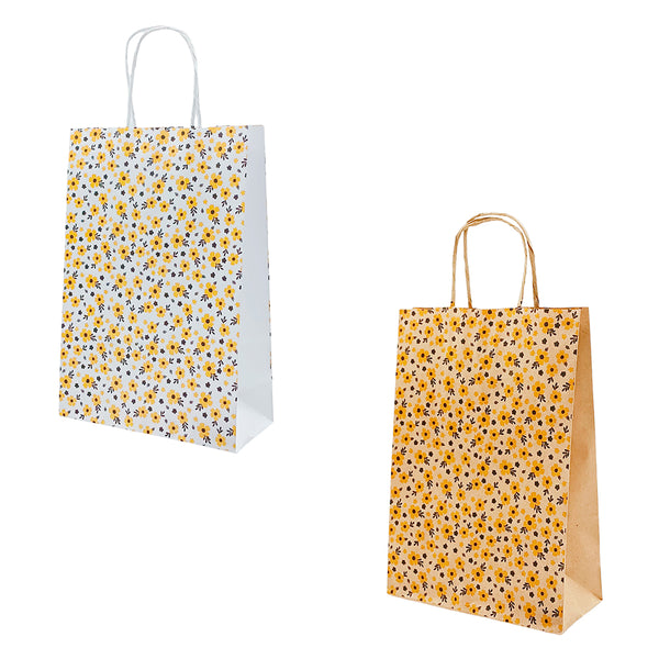 Bolsa Papel con diseño flores #2 - Pack x20