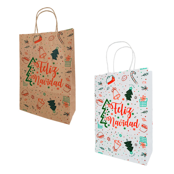Bolsa Papel con diseño Navidad #2 - Pack x25