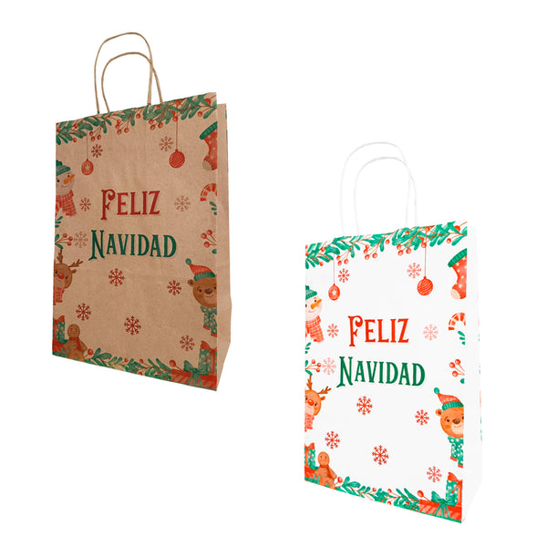 Bolsa Papel con diseño Navidad #3 - Pack x25