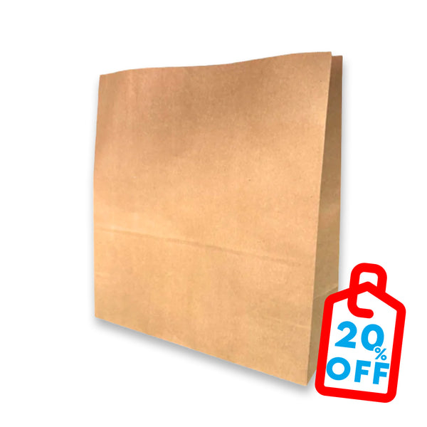 Bolsa de papel kraft marrón Grande | 32x35 (14 fuelle) X100 unidades