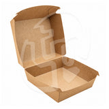 Box hambrugesa polipapel moca con tapa bisagra 10x12x6cm - Pack x50