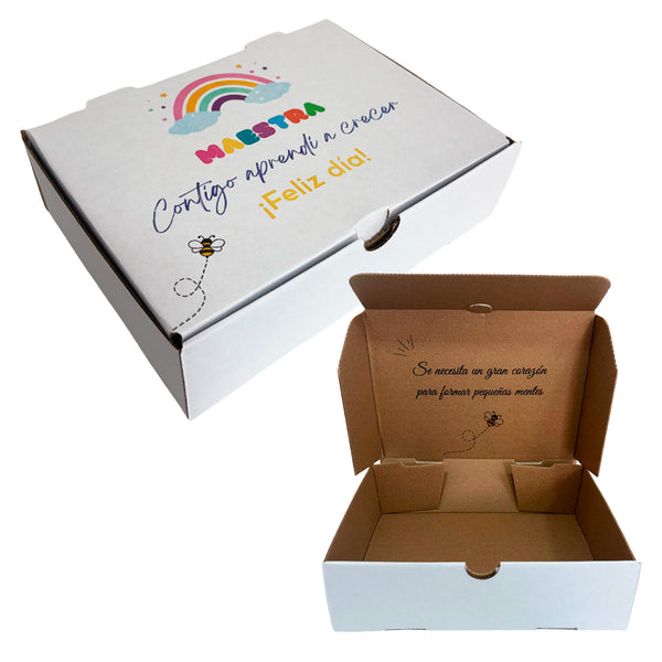 Caja MAESTRO #3 con mensaje en interior - 24x18x6,5 cm - Pack x25