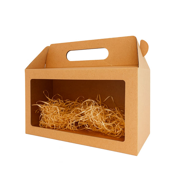 Caja MALETÍN microcorrugada marrón - 24x14x13 cm