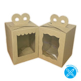 Caja REGALO microcorrugada marrón - 14.5x14.5x19 cm