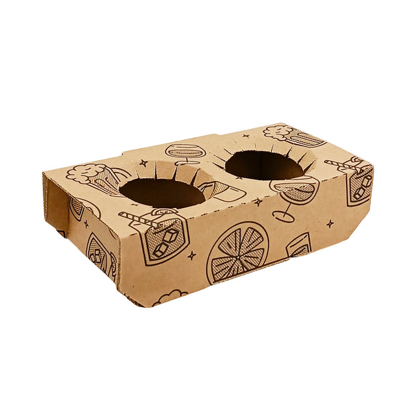 Porta vasos con 2 orificios - Diseño verano #1- Pack x 10