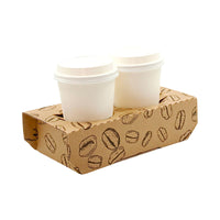 Porta vasos con 2 orificios - Diseño de café #2 - Pack x 10