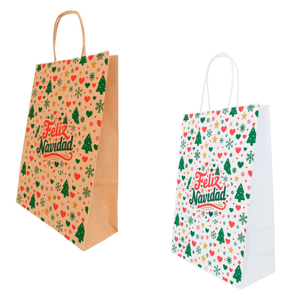 Bolsa Papel con diseño Navidad #1 - Pack x25