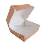 Caja de cartulina marrón para hamburgesa | 12 x 12 x 8 cm