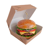 Caja de cartulina marrón para hamburgesa | 12 x 12 x 8 cm
