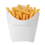 Estuche papas fritas blanco  - Pack x50