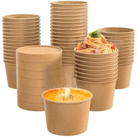 Contenedor Sopa de polipapel kraft con tapa 250/350/500/750ml - Pack x50