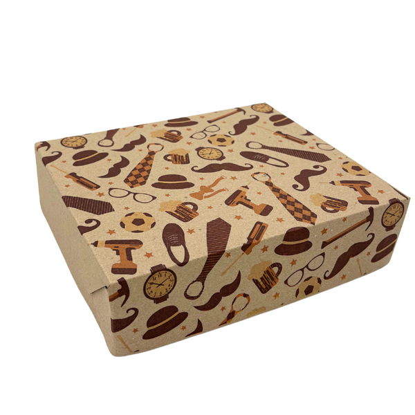 Caja MASA 1 y 1/2 Kg microcorrugada marrón - Diseño PAPÁ - Pack x25