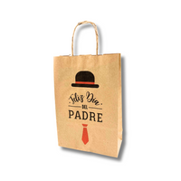 Bolsa Papel kraft con diseño Papá #2 - 4 medidas - Pack x25