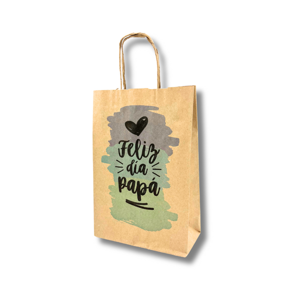 Bolsa Papel kraft con diseño Papá #5 - 4 medidas - Pack x25
