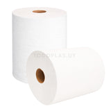 Papel toalla en rollo 100% celulosa Blanco 24grs - 20cm x200mts - Pack x6