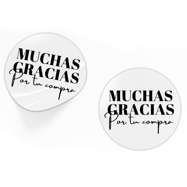 Adhesivos de Papel "Muchas gracias por tu compra" - 4cm - pack x10