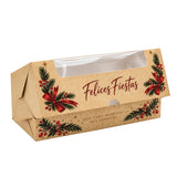 Caja de budín navideña con visor - 20x8x7,5cm - Pack x 10