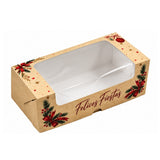 Caja de budín navideña con visor - 20x8x7,5cm - Pack x 10