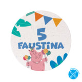 Posavasos Cumpleaños Infantiles - Nombre y Número Personalizado - Pack x20