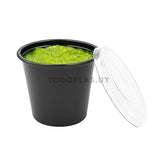 Salsero vasito negro con tapa 30/60ml - Pack x100