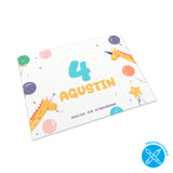Manteles Individuales Para Cumpleaños Infantiles - Nombre y Número Personalizado - Pack x20