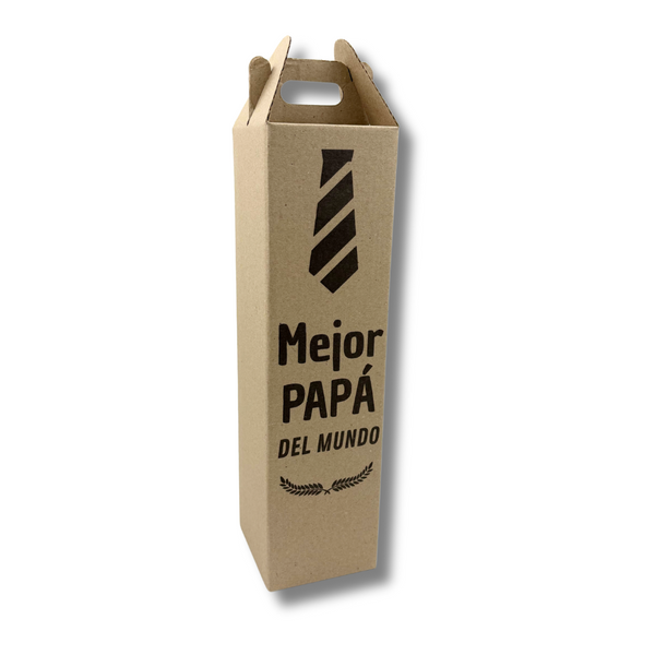 Caja de vino individual #3 - Día del Padre - 9x34x9cm