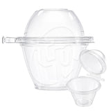 Pote porción con tapa domo alta y cierre lacre 250/350ml - Pack x50