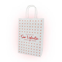 Bolsa Papel Blanca con diseño SAN VALENTIN - 2 medidas - Pack x20