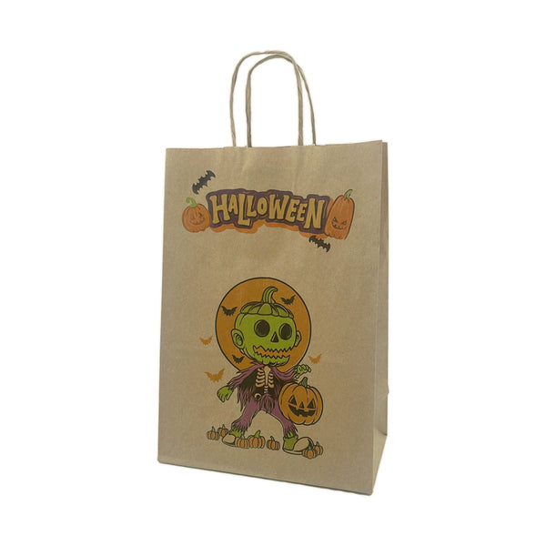 Bolsa Papel kraft con diseño Calabaza Halloween - 2 medidas