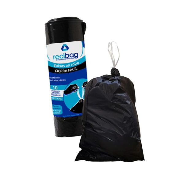 Bolsas para residuos con cierre 50x55cm RECIBAG - Rollo x10