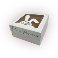 Caja con visor figura de conejo y soportes para huevos- 20x20x10cm - Pack x10