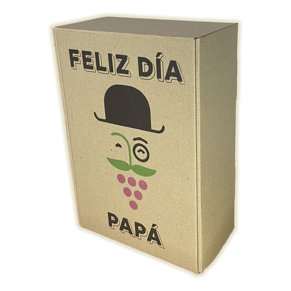 Caja Día del Padre - VINO DOBLE con división marrón - 22x31x11 cm