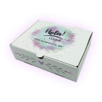 Caja microcorrugada Blanca 24x18x6,5 cm - diseño Hola! LLEGUÉ 😀 Pack x25