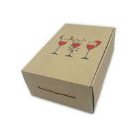 Caja VINO DOBLE con división diseño Navidad - 22x31x11 cm