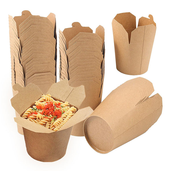 Caja wok kraft con base cilindrica 475/770/950ml - Pack x50
