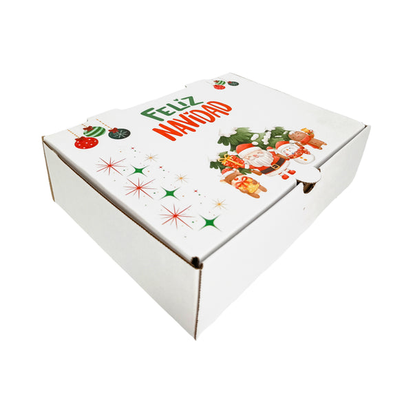 Caja blanca navideña #3 - 2 medidas - Pack x25