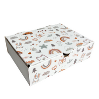 Caja BOSQUE microcorrugada Blanca 24x18x6,5 cm - Pack x25