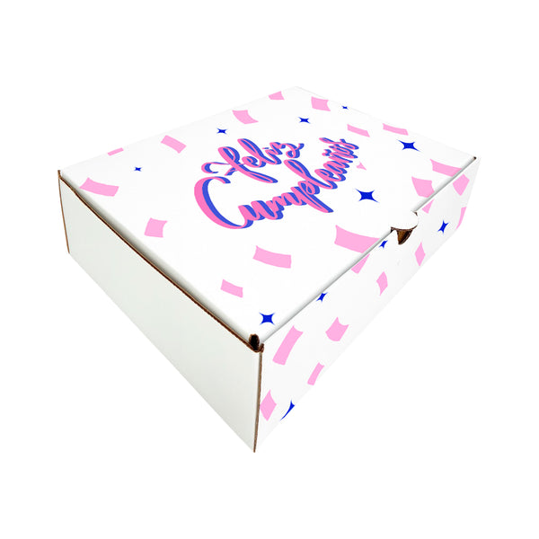 Caja Blanca Para Cumpleaños #1 - Regalos - Postres - Multiuso - 2 Medidas - Pack x10