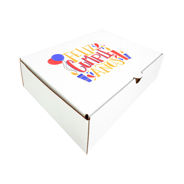 Caja Blanca Para Cumpleaños #3 - Regalos - Postres - Multiuso - 2 Medidas - Pack x10