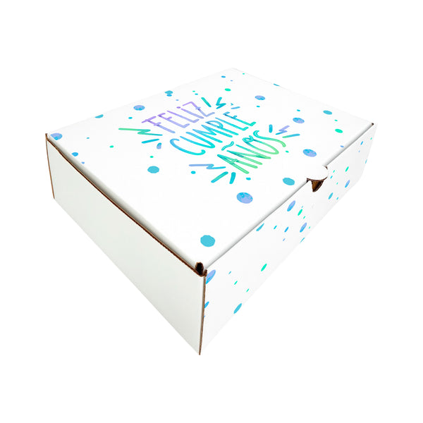 Caja Blanca Para Cumpleaños #5 - Regalos - Postres - Multiuso - 2 Medidas - Pack x10