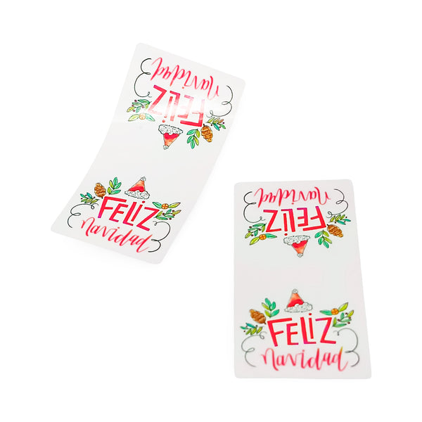 Cierre Adhesivo Navidad - 3X6CM - Pack x5