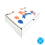 Caja Para sorpresitas de cumpleaños - Nombre y Número Personalizado -  24x18x6,5cm - Pack x20