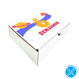 Caja Para sorpresitas de cumpleaños - Nombre y Número Personalizado -  24x18x6,5cm - Pack x20