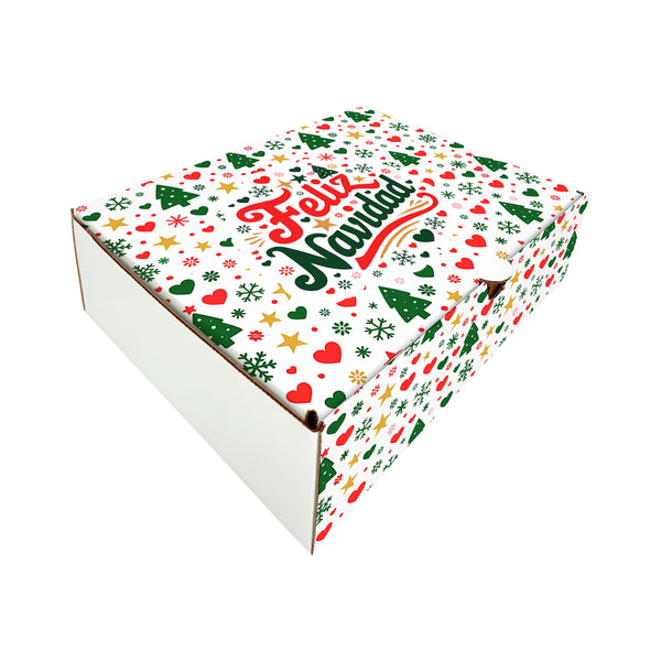 Caja blanca navideña #1 - 2 medidas - Pack x25