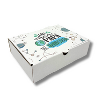 Caja PAPÁ #1 microcorrugada Blanca 24x18x6,5 cm - Pack x25