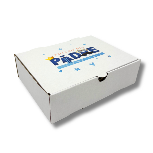 Caja PAPÁ #3 microcorrugada Blanca 24x18x6,5 cm - Pack x25