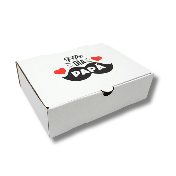 Caja PAPÁ #2 microcorrugada Blanca 24x18x6,5 cm - Pack x25