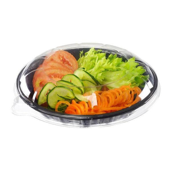 Ensaladera PET base negra con tapa separada 500ml - Ø10x5 cm